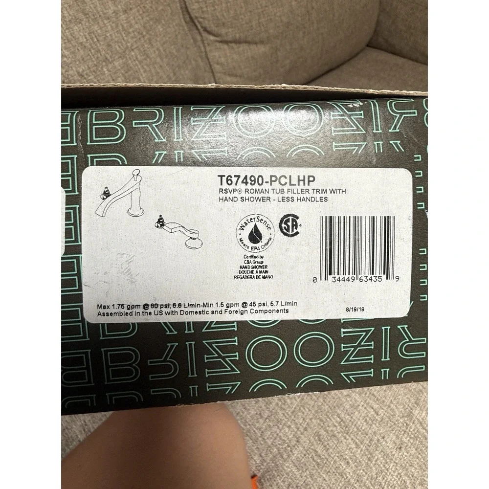 Brizo RSVP Roman Tub Filler Faucet Set Chrome T67490 HL5390 R64707 RP48904PC